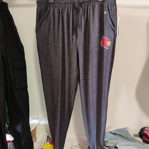 NWT Colosseum Mens Louisville Cardinals Jogger Heather Charcoal Size L $45 8C105 - Picture 1 of 3